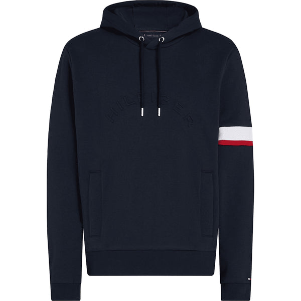 Felpa con cappuccio con logo in rilievo e interno in pile